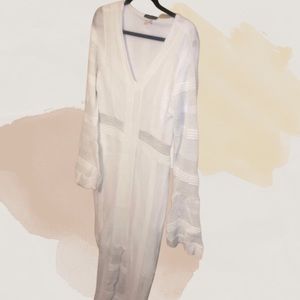 Venus Crochet White Split Maxi Dress US L